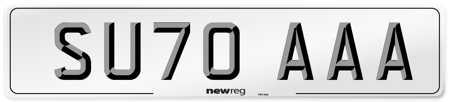SU70 AAA Number Plate from New Reg